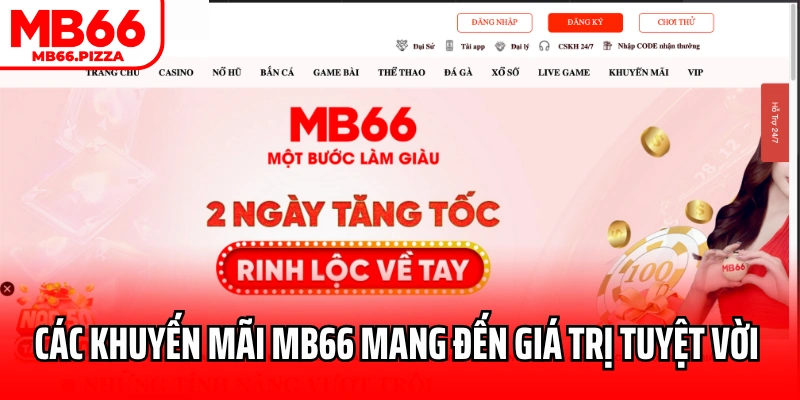 Các khuyến mãi MB66 mang đến giá trị tuyệt vời cho bạn