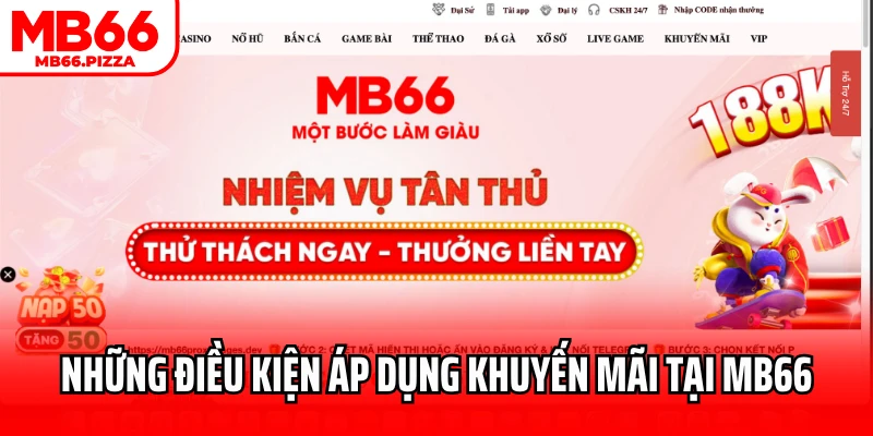 Những điều kiện áp dụng khuyến mãi tại MB66